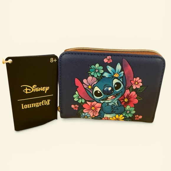 Loungefly Stitch Floral Backpack Wallet, Necklaces& Earing with a Tumbler Set - Picture 6 of 13